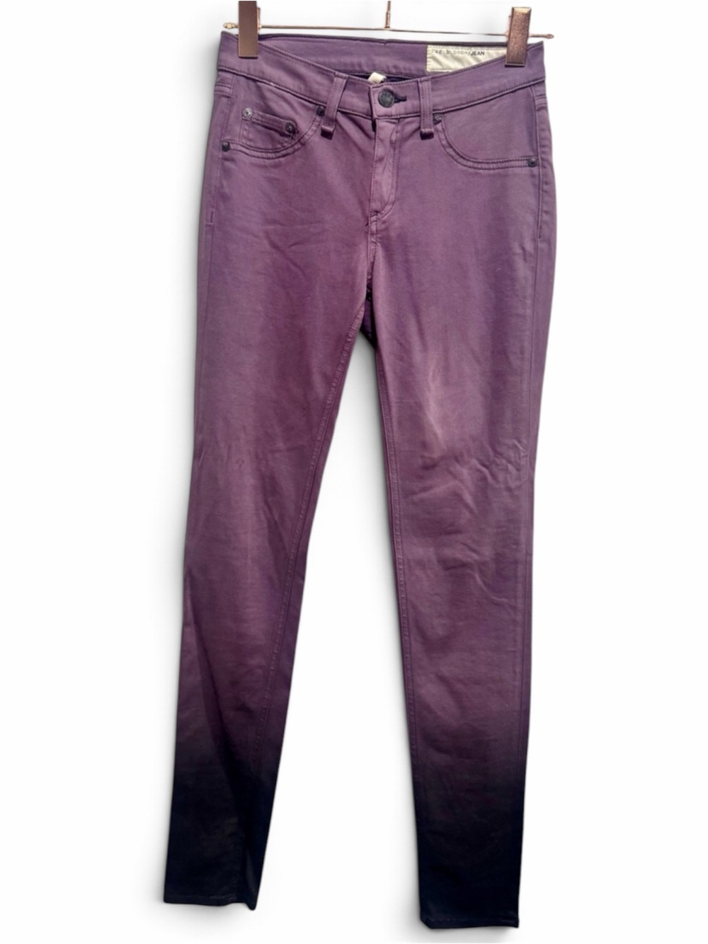 rag & bone JEAN Eggplant Ombre Skinny Jeans Size 26 Purple Black
